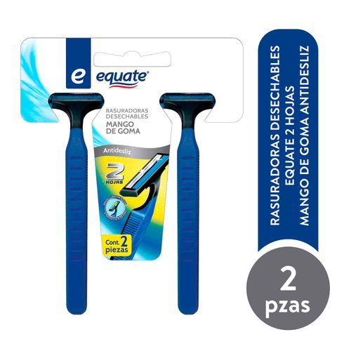 Rasuradora Equate Mango De Goma Hombre -  2 Unidad