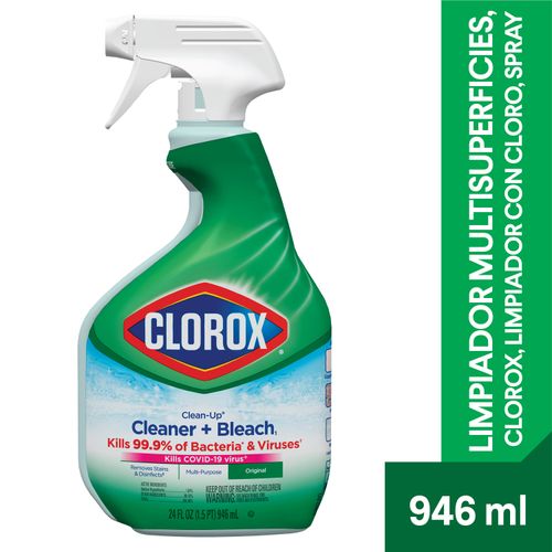 Limpiador multisuperficies, Clorox, Limpiador con cloro, spray, botella - 946ml