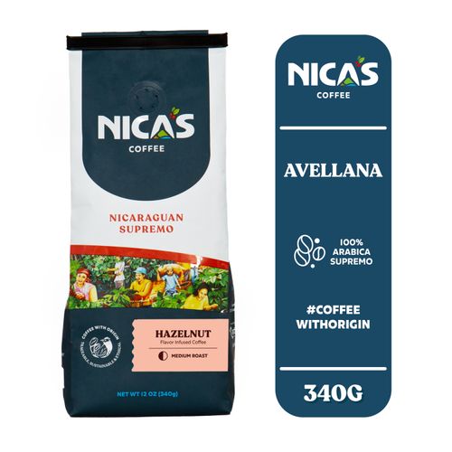 Café Molido Nicas Supremo, Café Con Origen 100% Arábico, Avellana - 340g