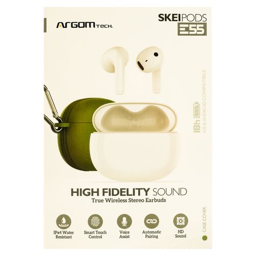 Audífonos Argom ARGHS5055GN earbuds skeipods E55 verde