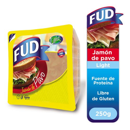 Jamón Fud Con Pavo Ahumado, Light Fuente De Proteína Y Libre De Glúten - 250g