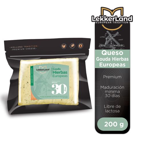 Queso gouda Lekkerland hierbas europeas - 200 g