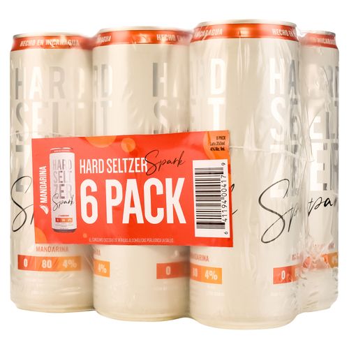 Bebida Seltzer Spark Mandarina 6Pack Lata - 350ml