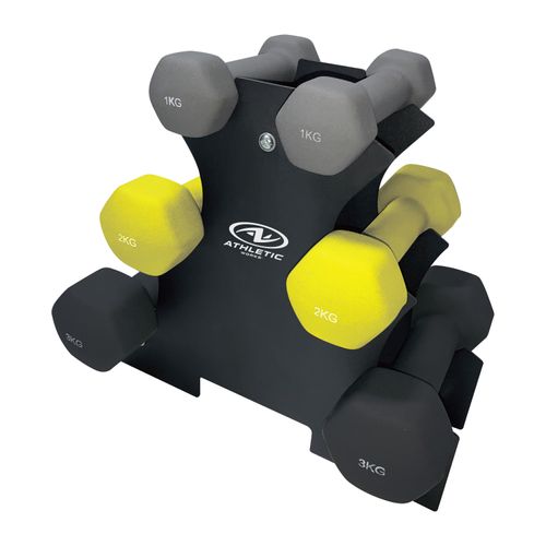 Set De Mancuernas Athetic Works Rack Dum