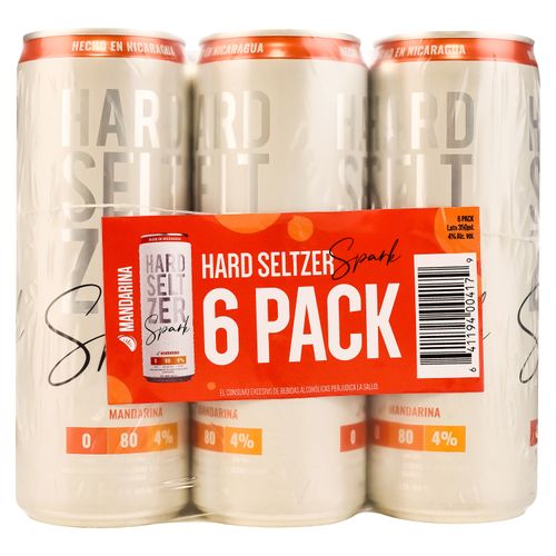 Bebida Seltzer Spark Mandarina 6Pack Lata - 350ml