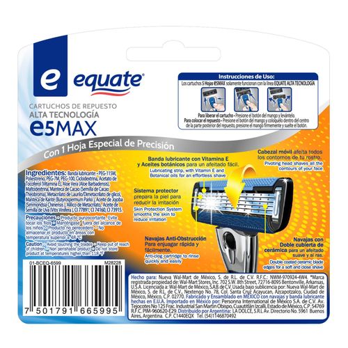 Repuesto Rasuradora Equate E5 Max - 4 Unidades