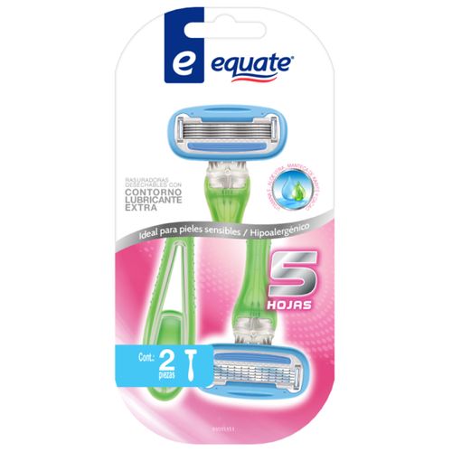 Rastrillos Equate Desechables 5 Hojas 2pcs
