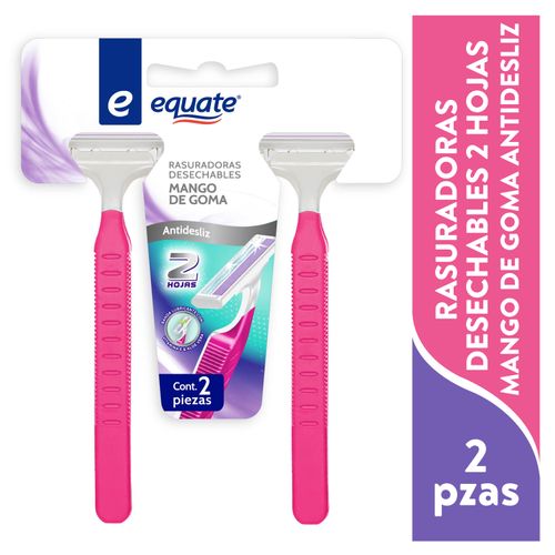 Rasuradora Equate Mango De Goma Dama - 2 Unidad