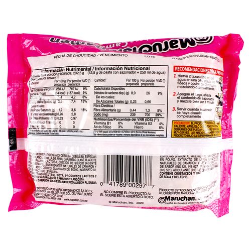 Sopa Maruchan Ramen De Camarón Bolsa - 85 g