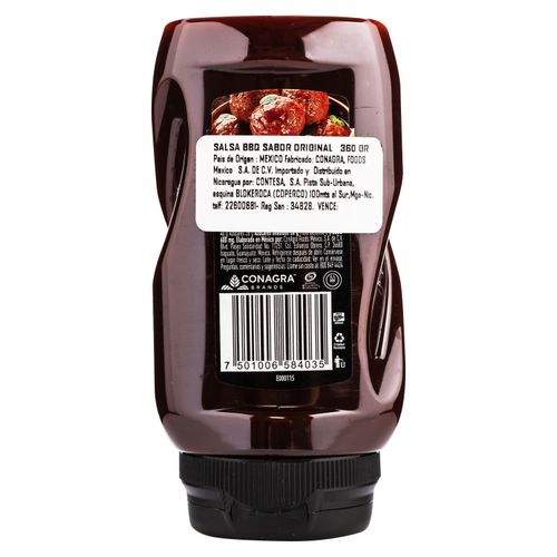Salsa Hunts Bbq Original Envase Plástico - 360 g