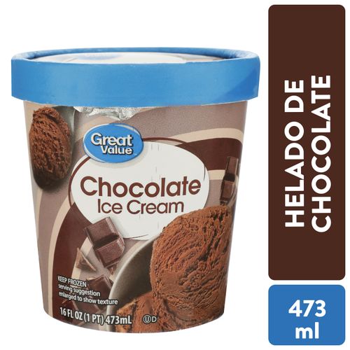 Helado Great Value sabor chocolate - 473 ml