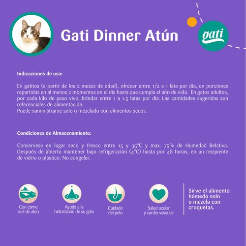 Alimento Humedo Gati Para Gato Atun - 95gr