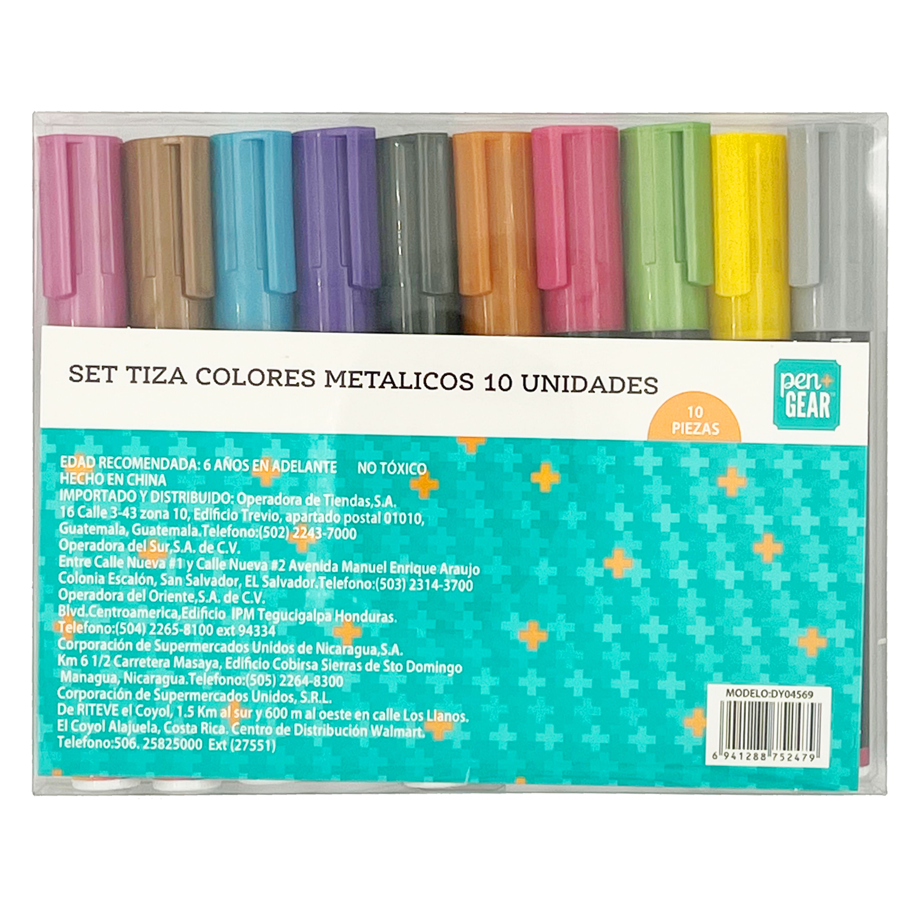 Set tizas, Pen+Gear, Colores Metálicos, 10 Unidades. Modelo: DY04569