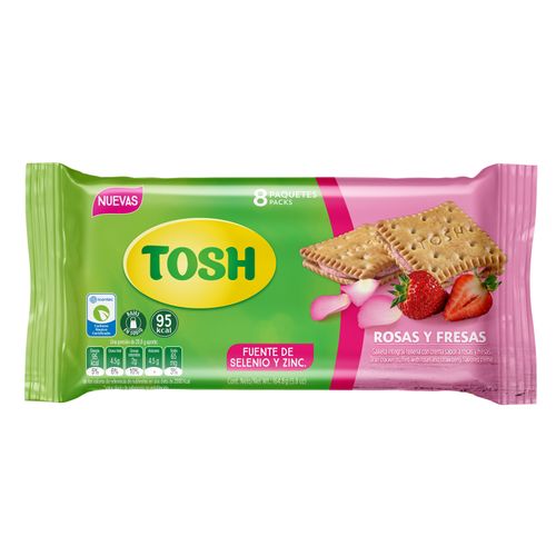 Galletas Tosh Pozuelo Rosas Y Fresas 8 Pack - 164.8g