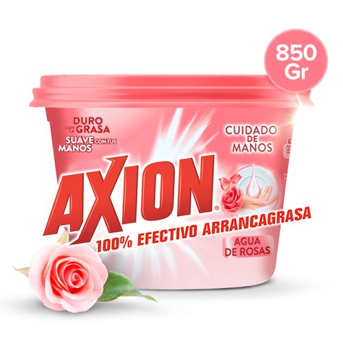 Lavaplatos Axion En Pasta Agua De Rosas, Arrancagrasa - 850g