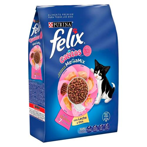 Alimento Gato Gatito marca Purina Felix Megamix -1.5kg