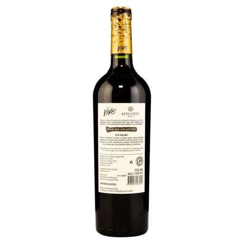 Vino Tinto Malbec Alta Vista Vive 750Ml