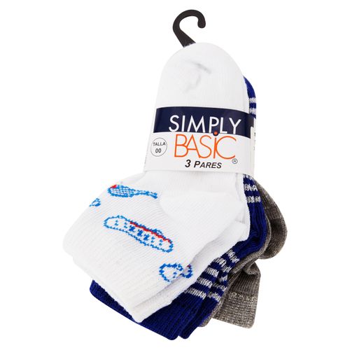 Calcet Simply Basic Diseno Bebe 3 Pk T00