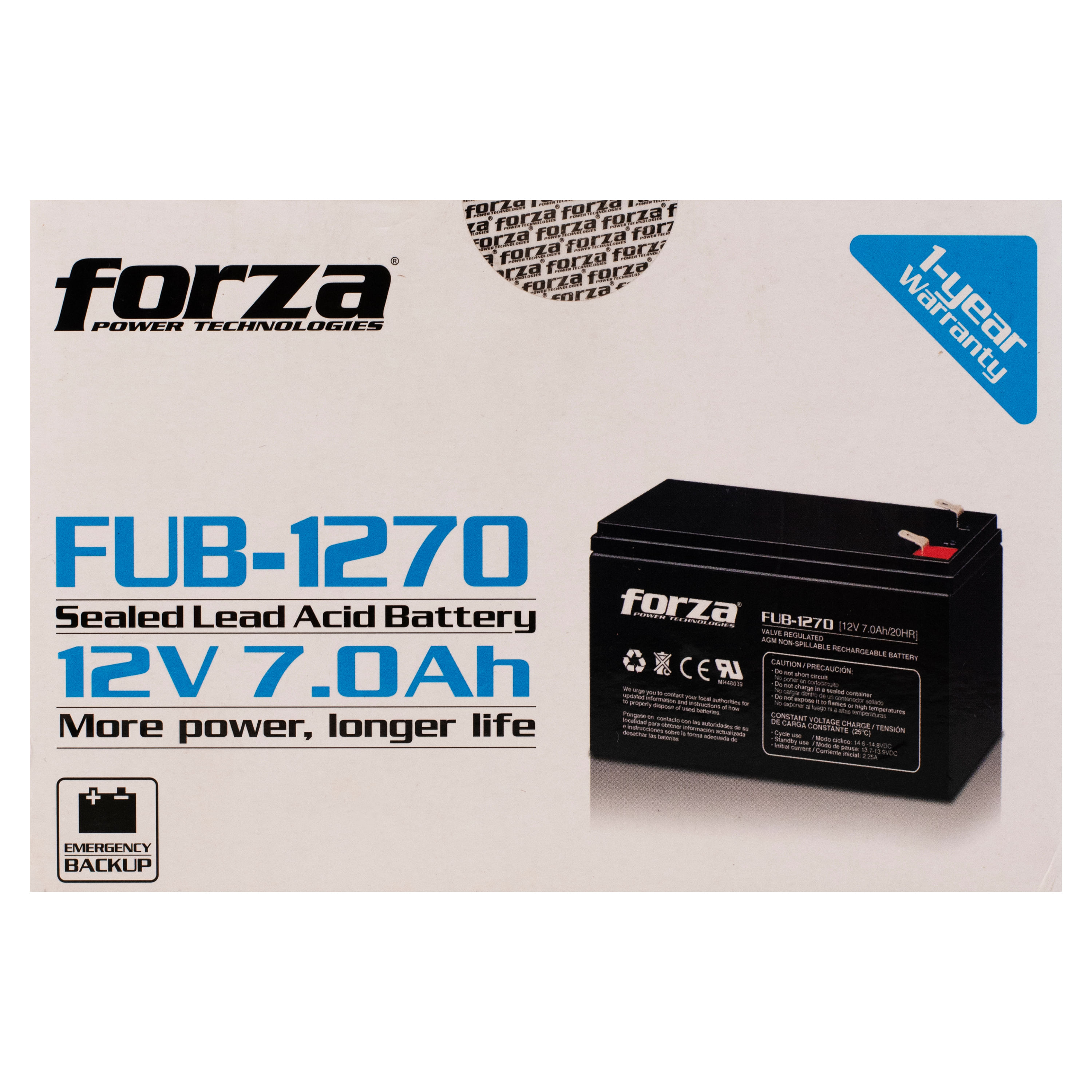 Batería Forza FUB1270, 12V - 7Ah FUB-1270