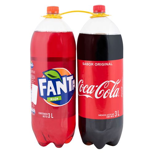 Gaseosas Coca Cola Regular + Fanta Kolita Regular 2 pack - 6 L