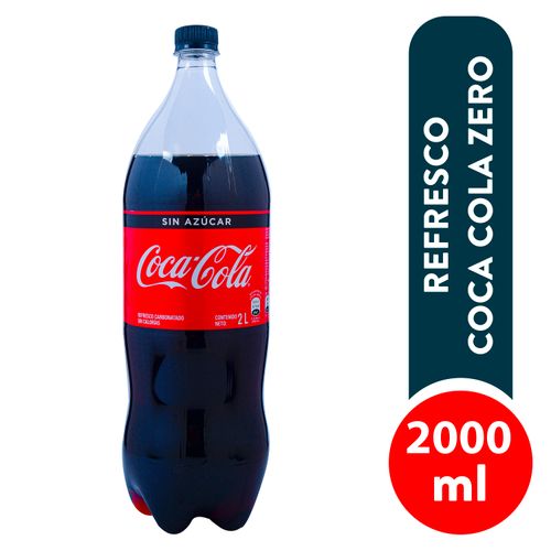 Bebida gaseosa Coca Cola zero menos calorías- 2000 ml