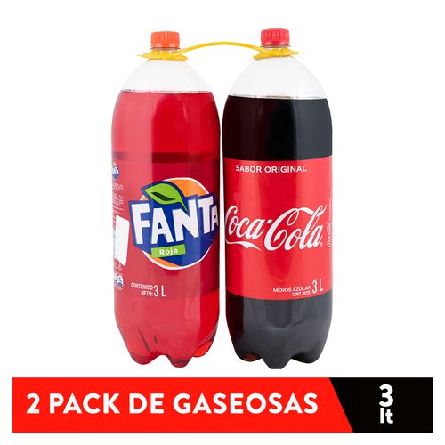 Gaseosas Coca Cola Regular + Fanta Kolita Regular 2 pack - 6 L