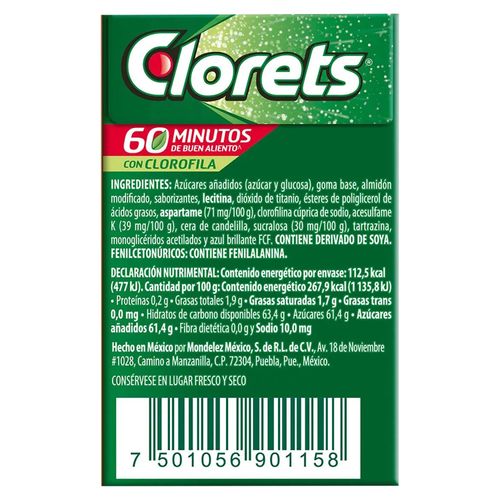 Goma De Mascar Clorets Value Sabor Menta Pack - 42g