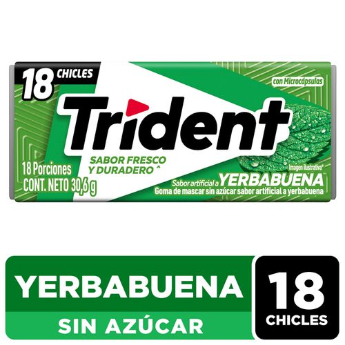 Goma De Mascar Trident Sabor Yerbabuena Vup - 30.6g