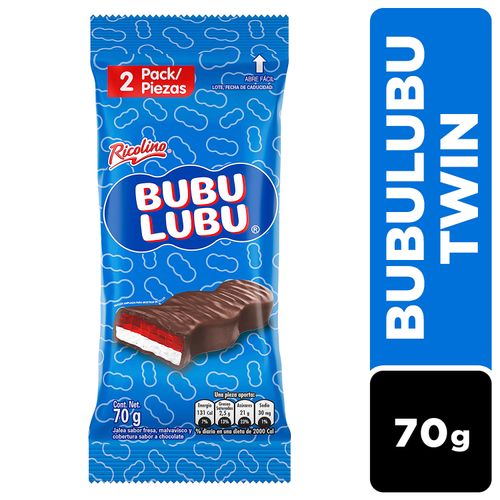 Mashmello Ricolino Bubu Lubu Sabor A Fresa 2 Piezas- 70gr