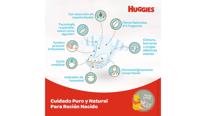 PAÑAL HUGGIES NATURAL CARE RECIEN NACIDO ETAPA 0