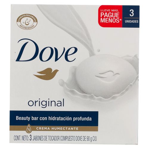 Jabón Dove Original, Hidratación Profunda 3 Pack - 270g