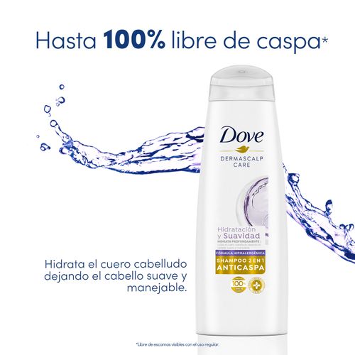 Shampoo Anticaspa Dove Hidratación Y Suavidad 2En1 - 370ml