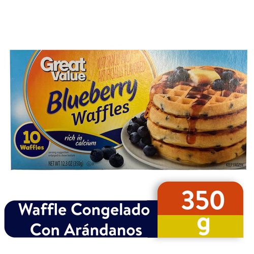 Waffle Great Value Congelado Con Arándanos - 350g