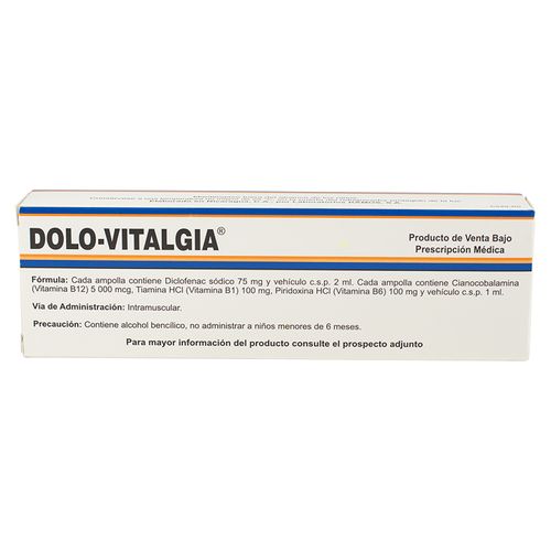 Dolovitalgia 2 Amp 1 ml 2ml Jeringa