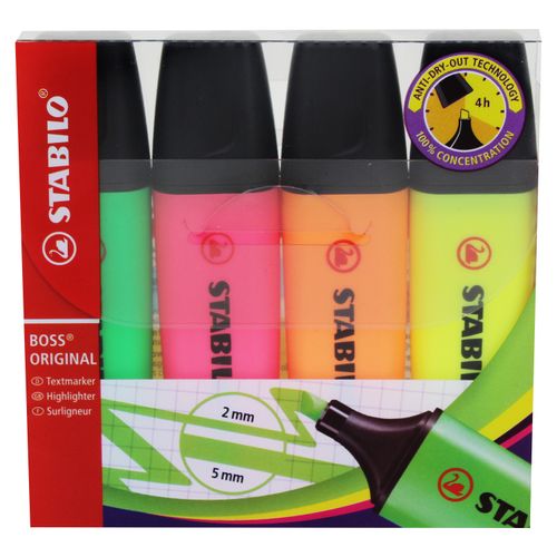 Marcadores Stabilo fluorecestes coloressurtidos - 4 Uds