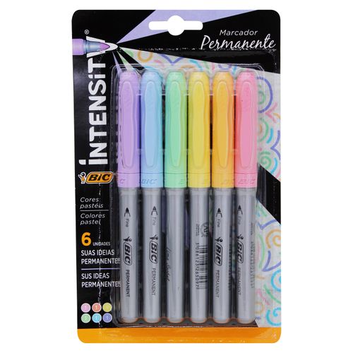 Marcadores Bic permanentes colores pastel - 6 Uds