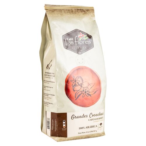 Cafá Las Flores Gourmet En Grano Tueste Mediano - 907 g
