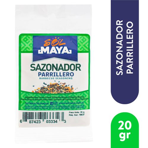 Sazonador Sol Maya Parrillero Bolsa - 20 g