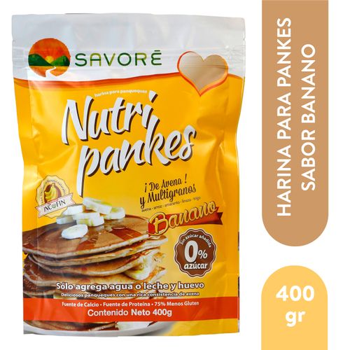 Harina Para Pancakes Savore Nutri Pankes Sabor A Banano Bolsa - 400gr