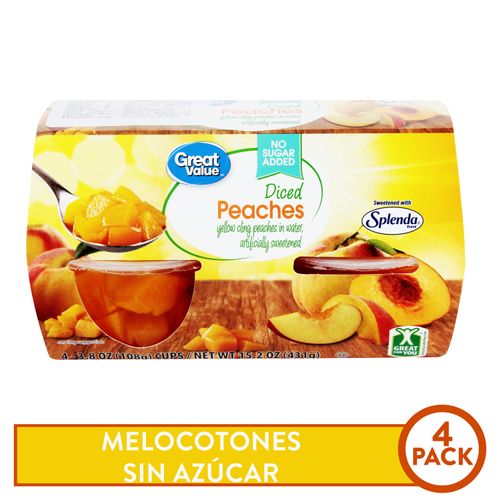 Melocotónes Great Value Sin Azúcar 4 Pack - 431 g