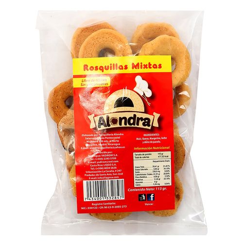 Rosquillas Mixtas Alondra 113 Gr