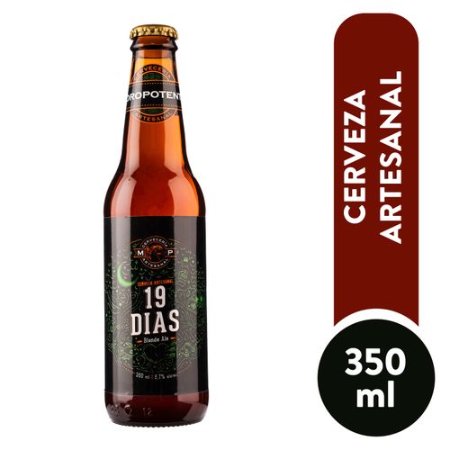 Cerveza Moropotente 19 días artesanal botella de vidrio - 350 ml