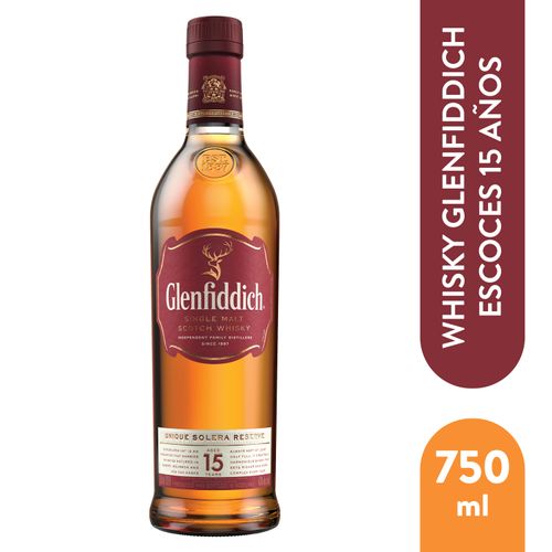 Whisky Glenfiddich Escoces De 15 Anos- 750ml