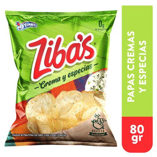 Papitas Yummies ziba's sabor crema y especias - 80 g