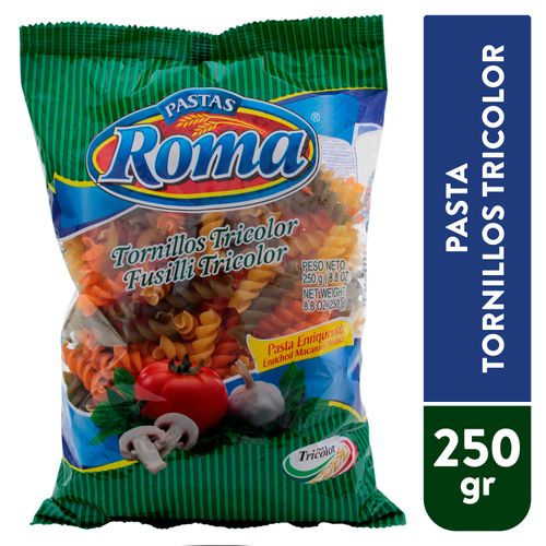 Pasta Roma tornillos tricolor - 250 g