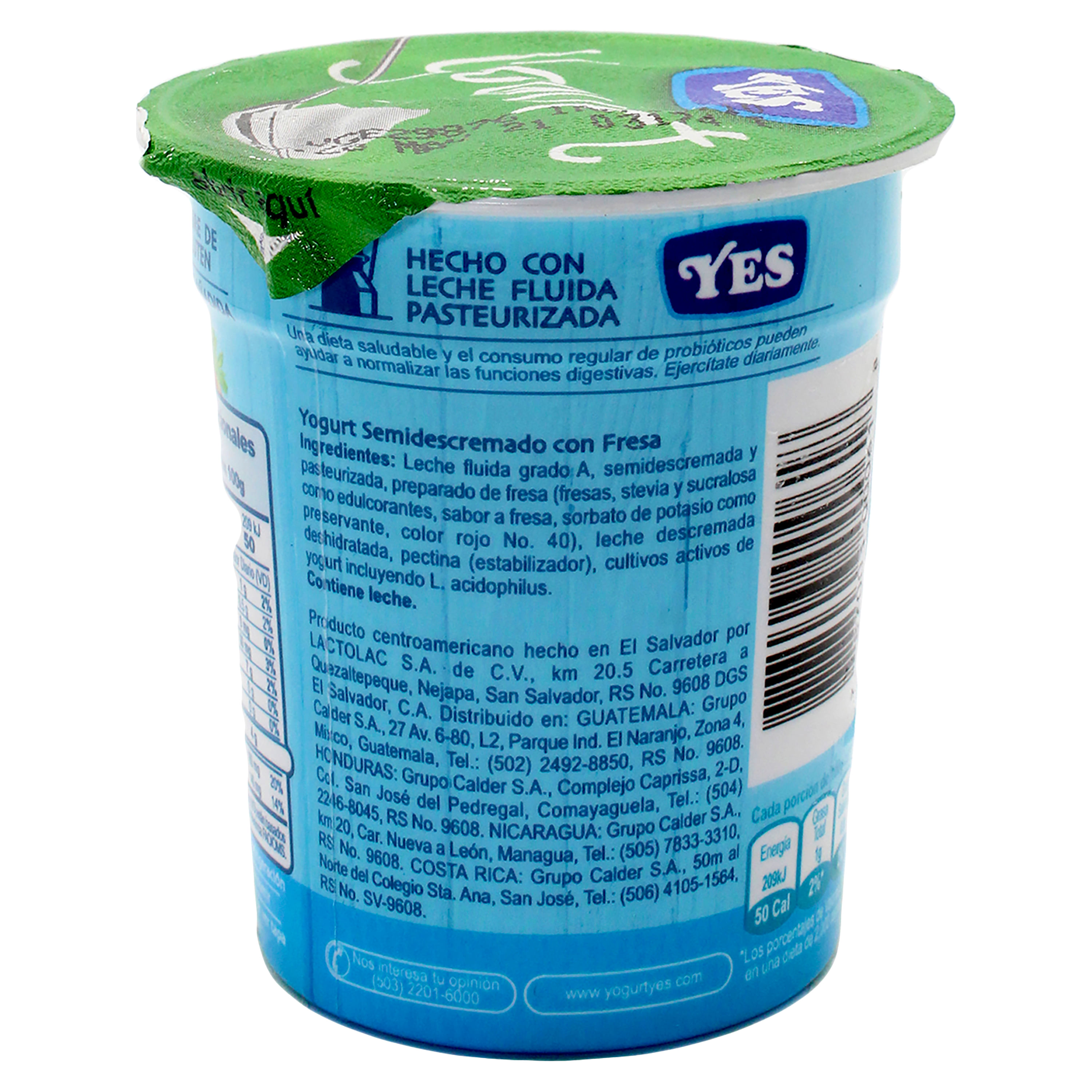 Comprar Yogurt Light 0% Yes Cremoso Fruta Mezclada Sin Azúcar Fresa - 125gr