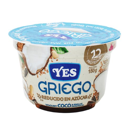 Yogurt Yes griego Cremoso Coco Y Semillas Sin Azúcar - 150gr