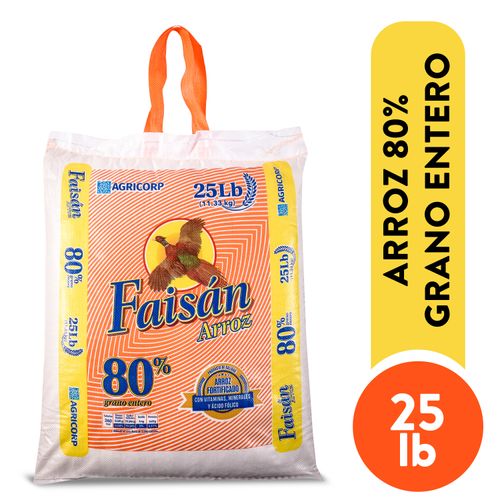 Arroz 80% Grano Entero El Faisan - 11340gr