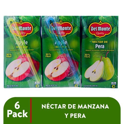 6 Pack Nectar Del Monte Surtido- 200ml