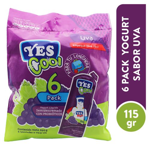 6 Pack Yogurt Yes Cool Uva - 115gr